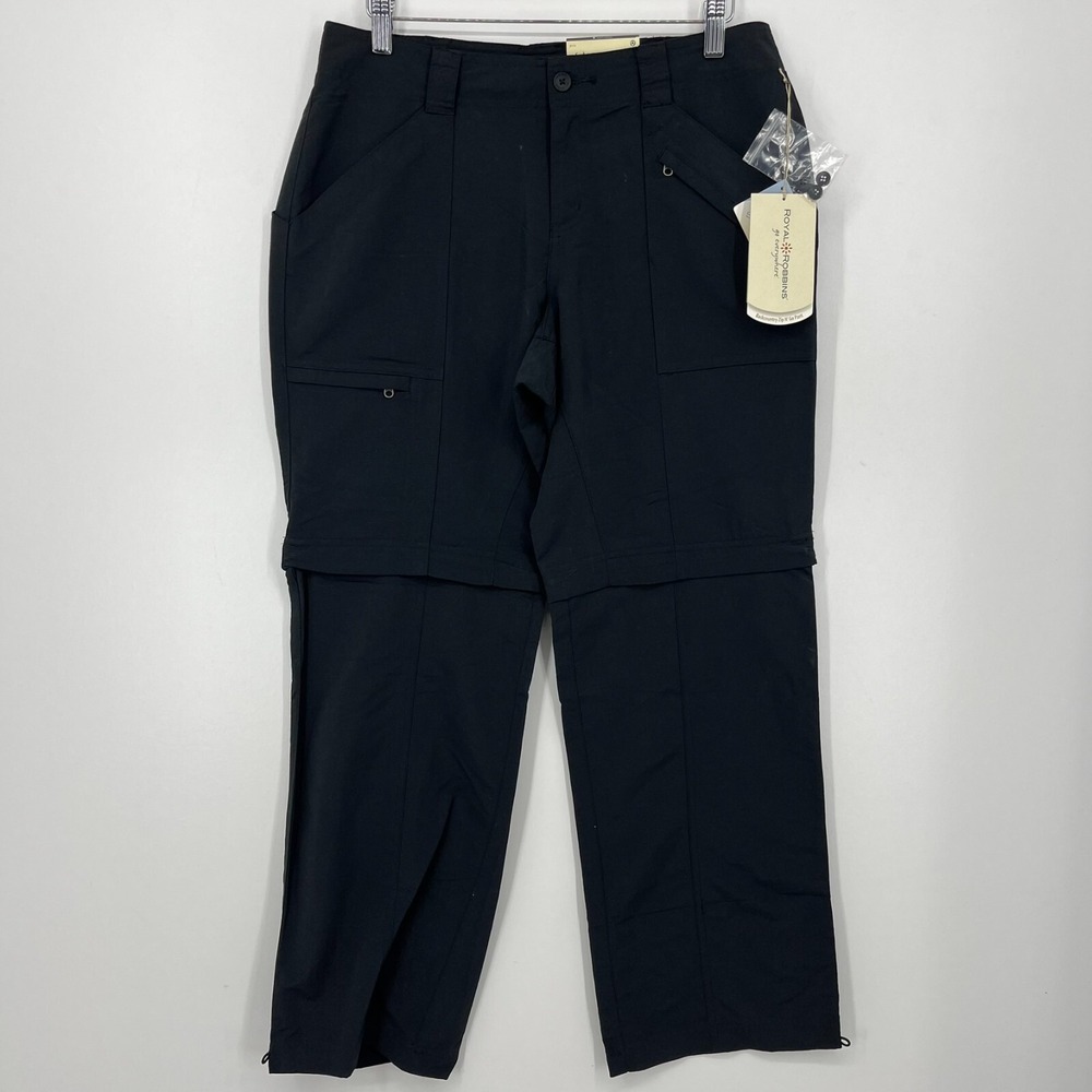 Royal Robbins Convertible Hiking Pants Women's‎ 8 Black Regular Fit UPF 50 NWT